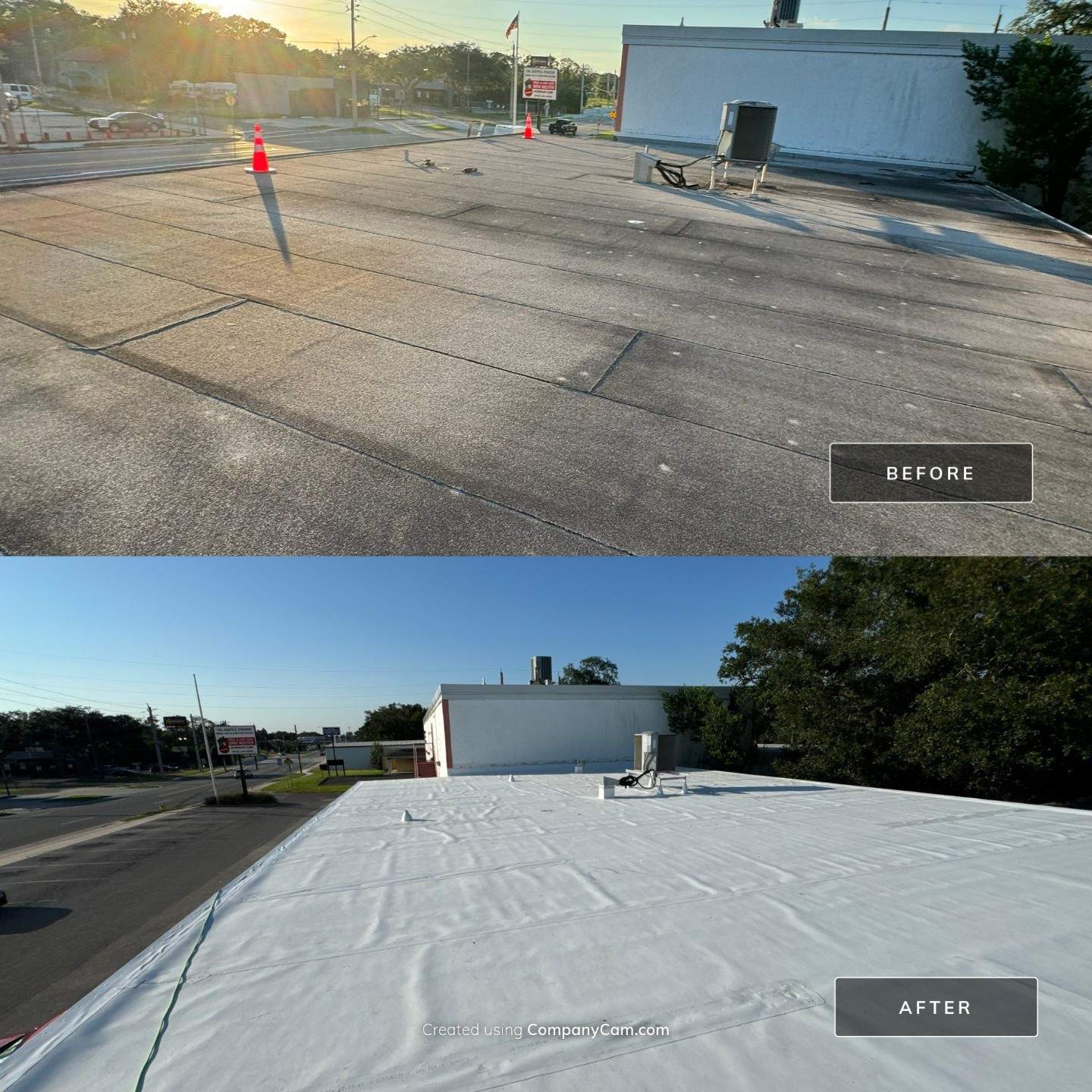 Commercial Roof Recovery at 6817 Norwood, Jacksonville Thumbnail